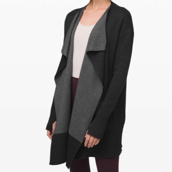 lululemon athletica Sweaters - NWOT Lululemon reversible gray lotus wrap sweater